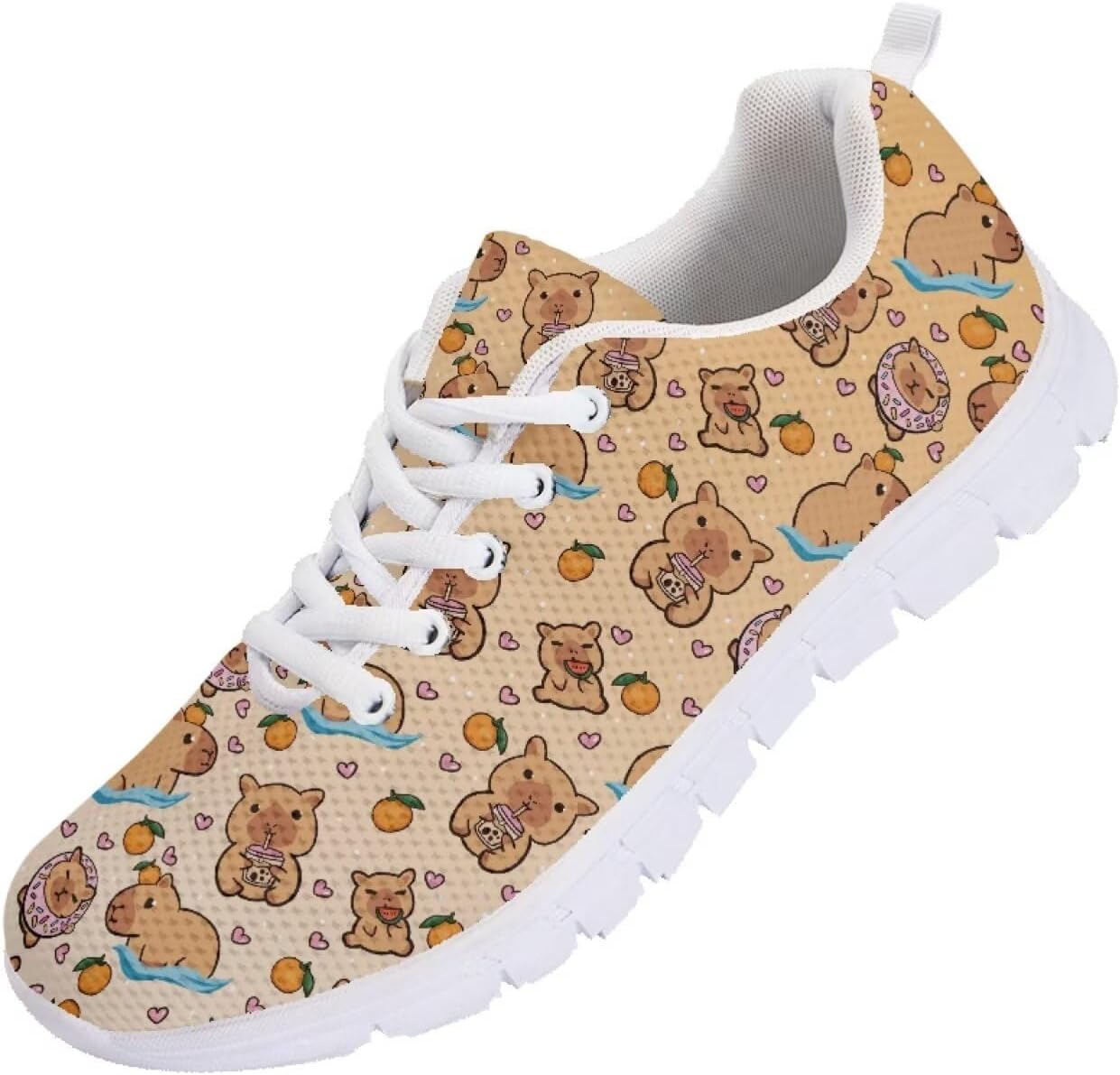 

Мужские кроссовки Funnydude Funny Print для бега, осенние, с удобной шнуровкой, дышащие сетчатые кроссовки, Capybara