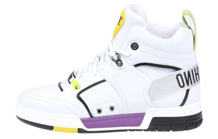 

MOSCHINO Высокие стильные мужские кроссовки, белые