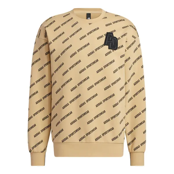 

Свитер monogram sweatshirt 'tan black' Adidas, бежевый