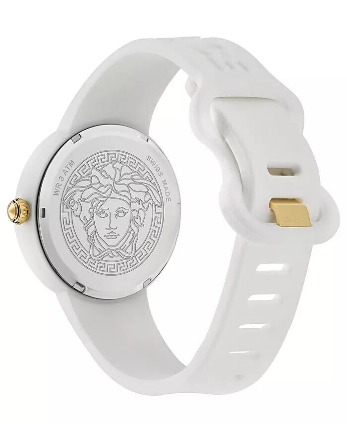 Женские швейцарские часы Medusa Pop с белым силиконовым ремешком, 39 мм Versace — фото 4