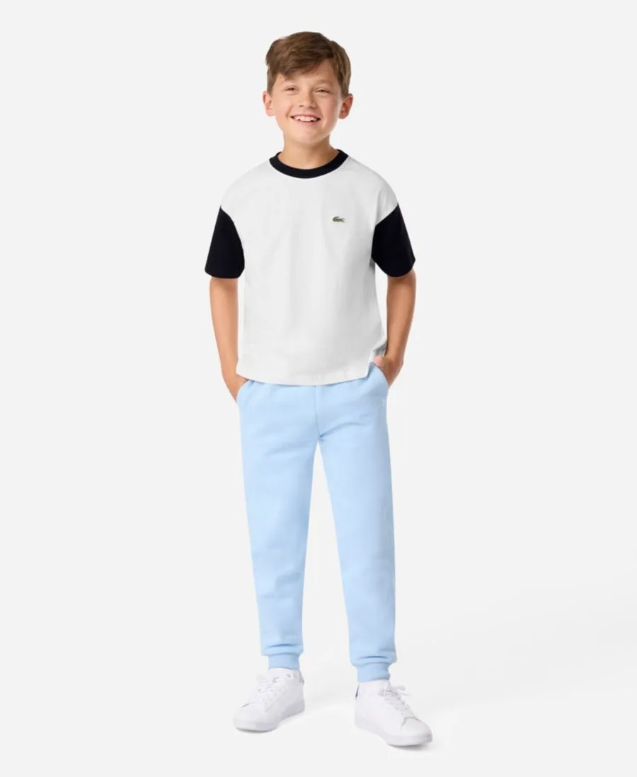 Детская футболка с круглым вырезом и цветными блоками, размер 10-16 Lacoste, белый — фото 2