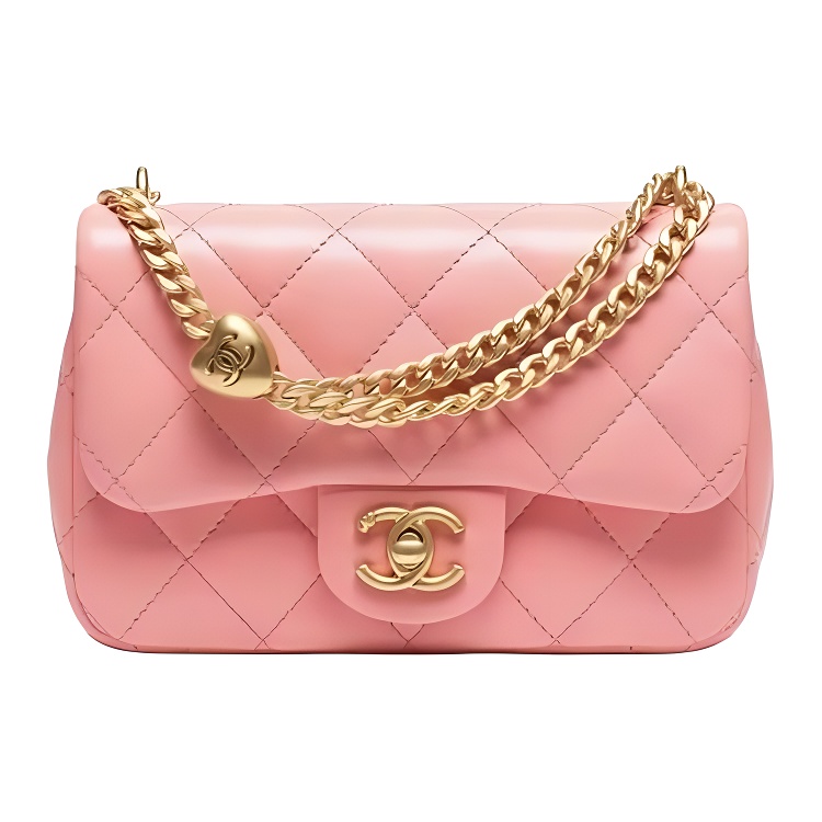 

CHANEL Маленькая золотая блестящая сумка через плечо из ягненка