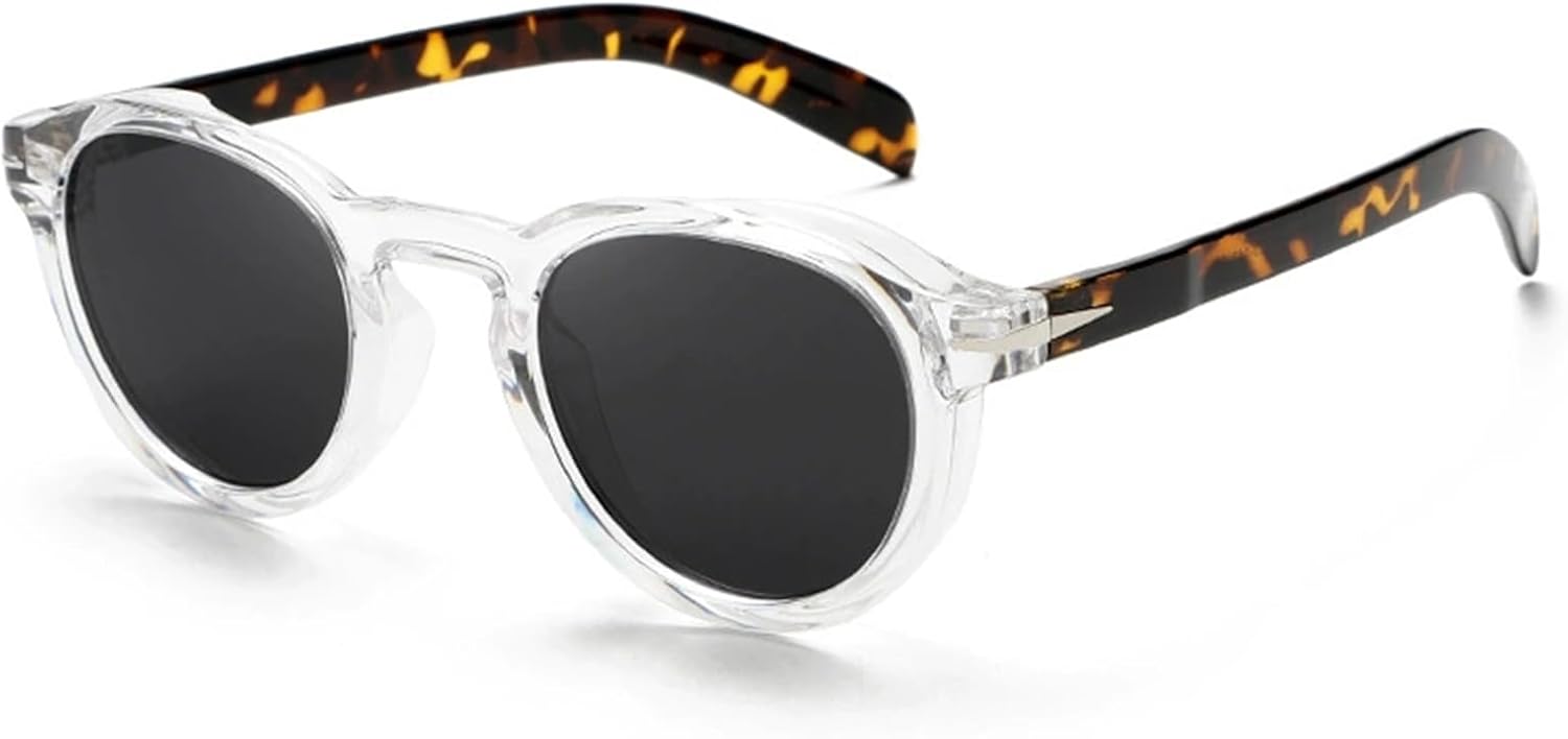 

Круглые поляризованные солнцезащитные очки для женщин в модном винтажном стиле - защита от УФ-излучения UV400, классические круглые солнцезащитные очки с антибликовым покрытием E,1 Bubmari, E