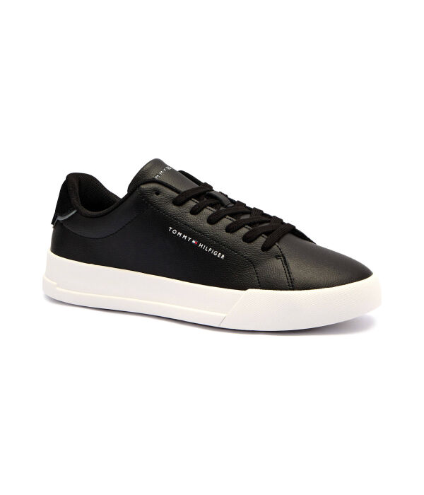 

Кожаные кеды court lth detail ess Tommy Hilfiger, черный