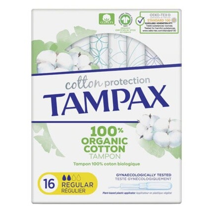 

Хлопковые тампоны Tampax с аппликаторами, 16 шт., обычные