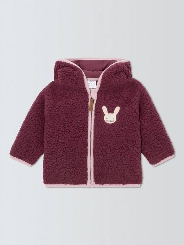 

Толстовка с капюшоном baby bunny borg John Lewis, цвет Berry