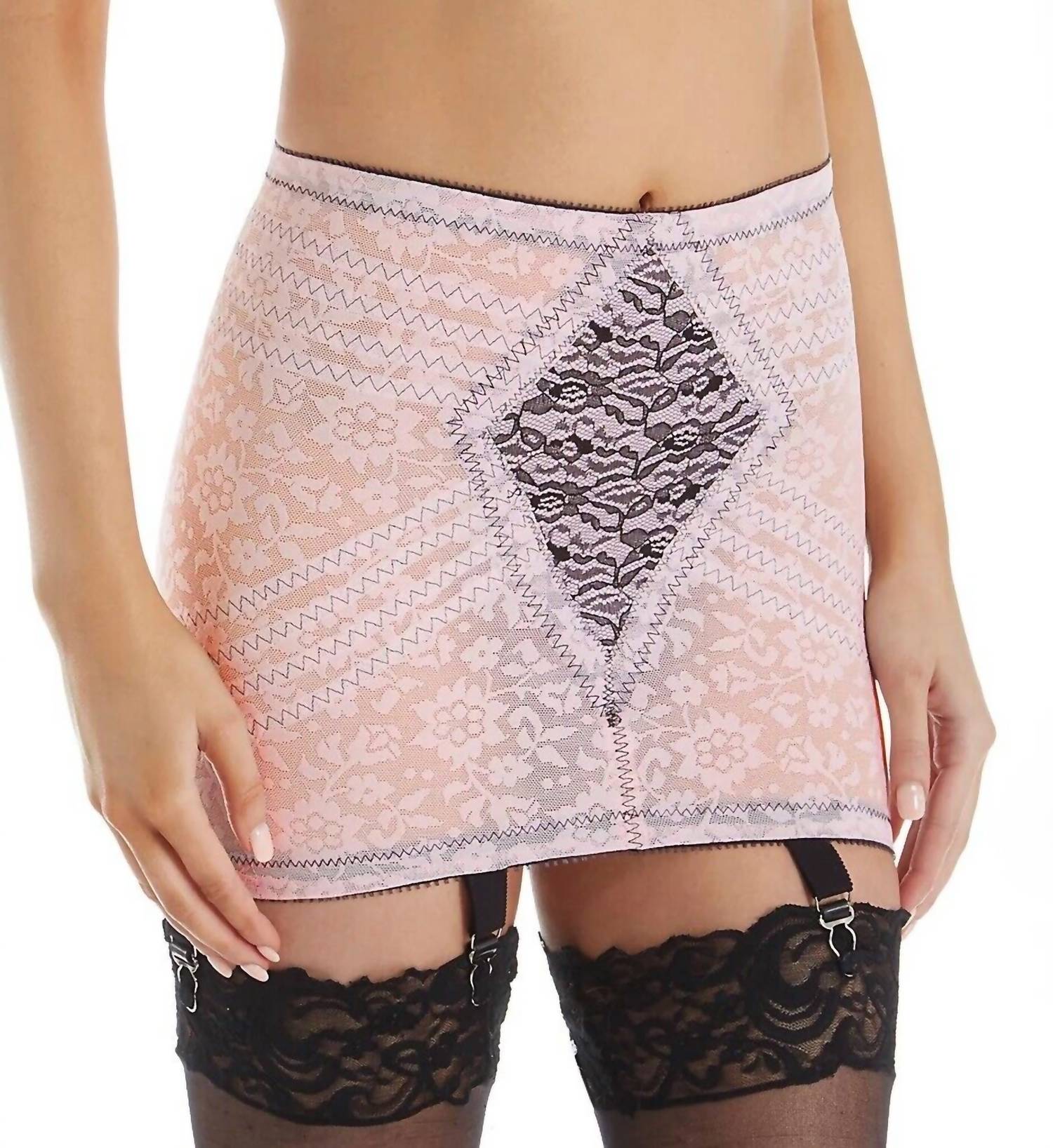 

Открытый нижний пояс, очень плотный, моделирующий, розовый / черный Rago