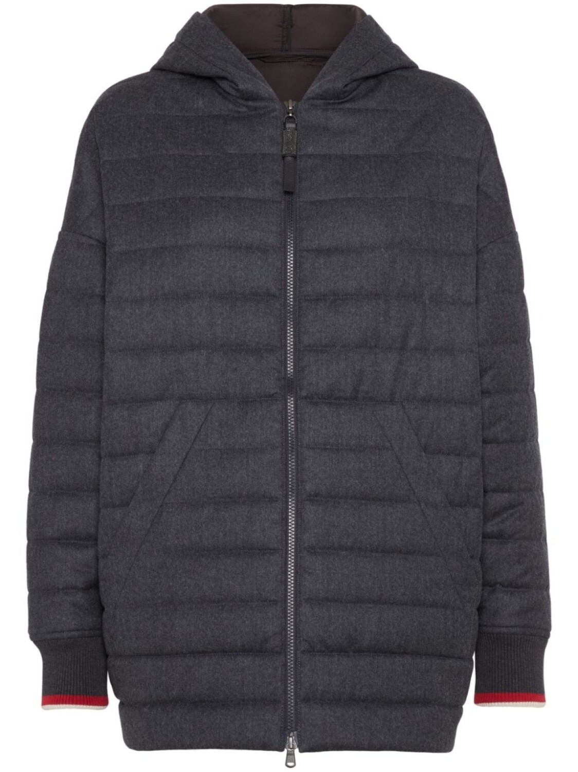 

Стеганое пальто Brunello Cucinelli, серый