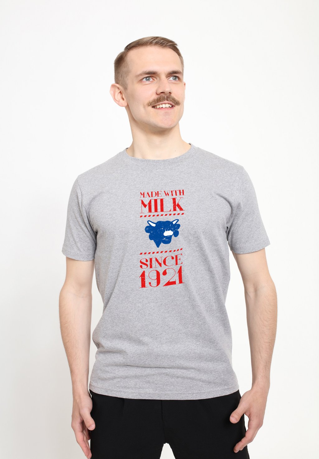 

Футболка с принтом THE LAUGHING COW MADE WITH MILK SINCE Henry Tiger, цвет Heather Grey