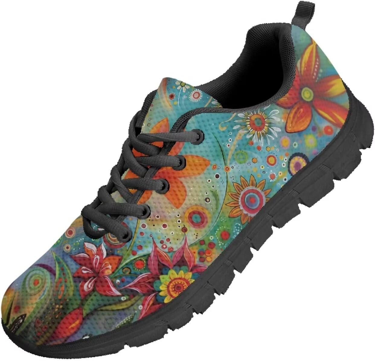 

Funnydude Забавные кроссовки с принтом для мужчин, весенние прогулочные кроссовки, повседневные теннисные туфли, дышащие кроссовки из сетки, Vintage Floral
