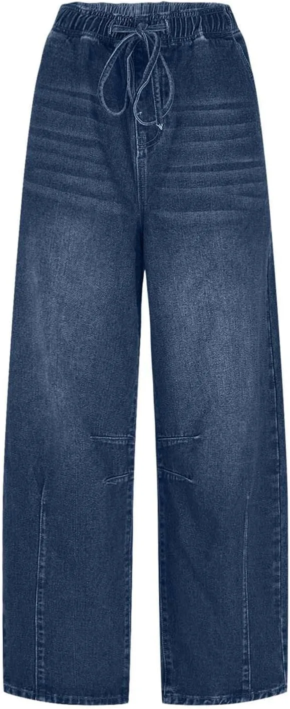 

Женские джинсы Baggy Wide Leg - эластичные высокие с карманами HGps8w