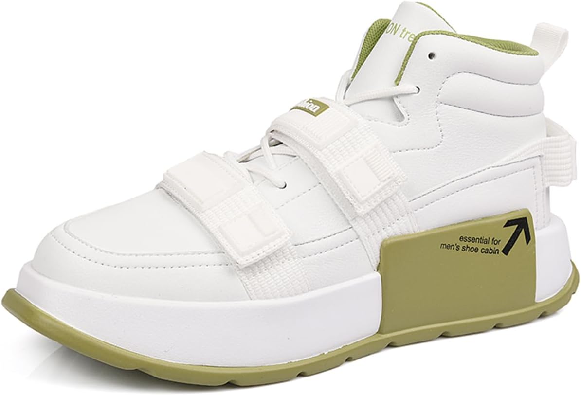 

Мужские высокие кроссовки на платформе с массивной подошвой, модные спортивные туфли с регулируемым ремешком для уличного стиля Zhoupulp, белый