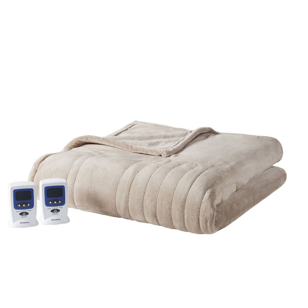 

Beautyrest Microplush Одеяло с подогревом и поддержкой WiFi, цвет Taupe