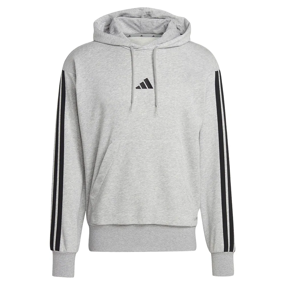 Худи adidas Essentials 3 Stripes French Terry, серый — фото 3