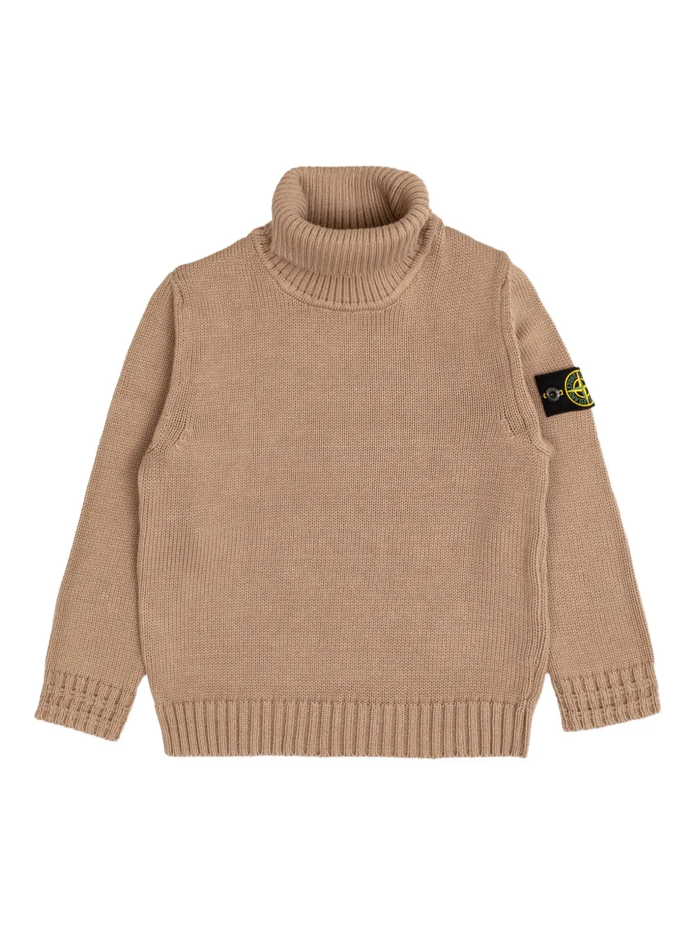 

Свитер с нашивкой-логотипом Stone Island Junior, коричневый