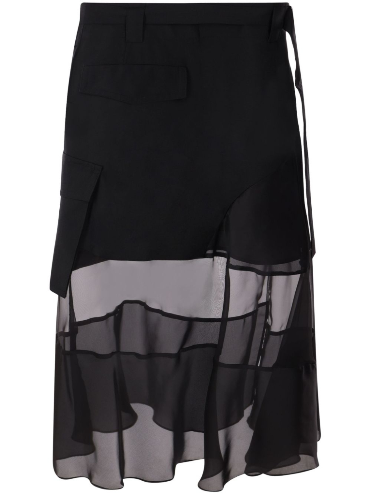 

Sacai юбка миди асимметричного кроя, черный