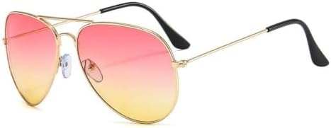 

Солнцезащитные очки с двойной перемычкой, женские и мужские, в оправе из сплава, с градиентными линзами, солнцезащитные очки для женщин и мужчин MTZJH, Gold Pink Yellow