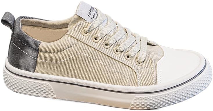 

Мужские дышащие кроссовки из холста, повседневные низкие, подходят для улицы или вождения, всесезонные шнуровки для скейтборда Hhhchpm, бежевый