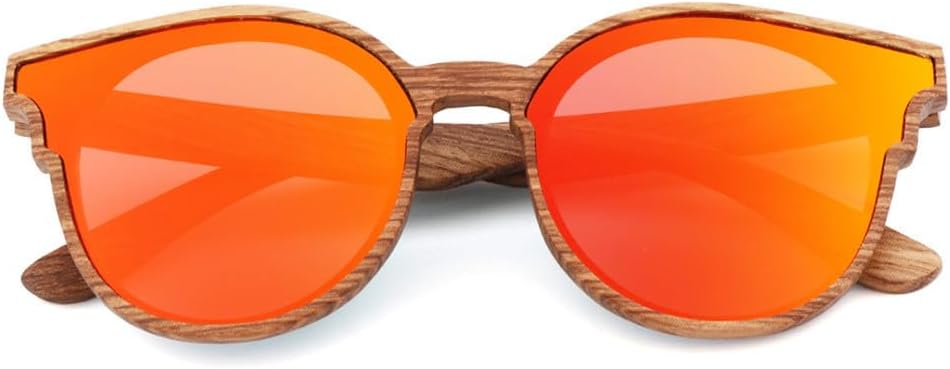 

Винтажные солнцезащитные очки с рисунком бабочки и зебры из дерева для женщин, дизайнерские солнцезащитные очки «кошачий глаз» для мужчин, поляризованные, UV400 UJNHGQ, Red With Case