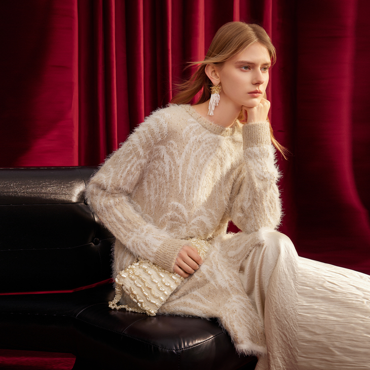 

Женское платье с длинными рукавами ELLE, светло-серый