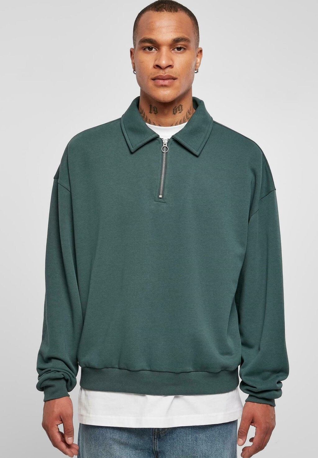 

Рубашка-поло Collar Crew Urban Classics, цвет bottlegreen