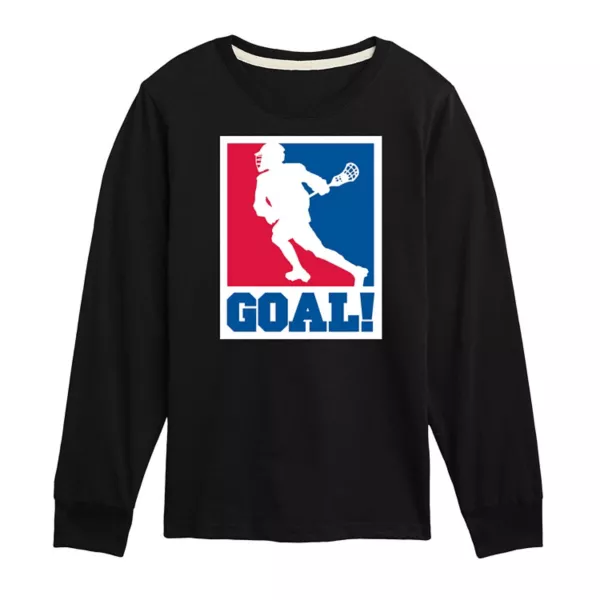 

Футболка с длинным рукавом и принтом для мальчиков 8-20 лет Goal Lacrosse Licensed Character, черный
