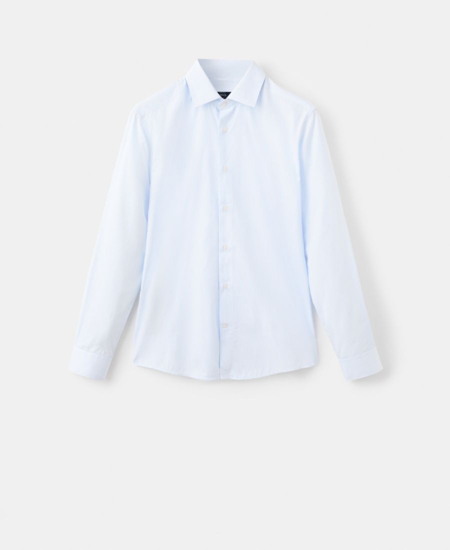 

Мужская хлопковая полосатая рубашка приталенного кроя MANGO, Sky Blue