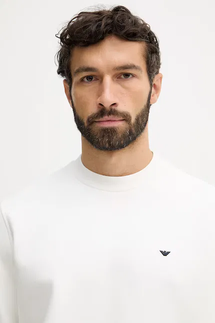 Худи Emporio Armani, бежевый — фото 4