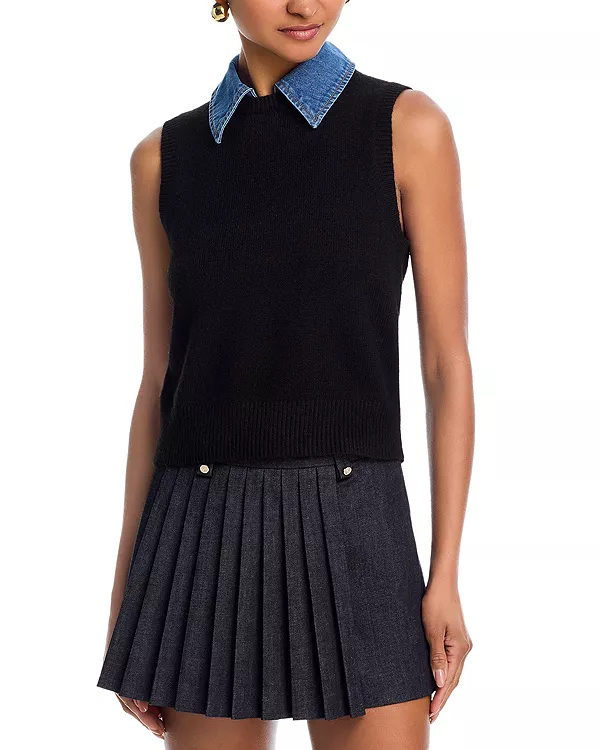 

Вязаный жилет с воротником Элли French Connection, черный