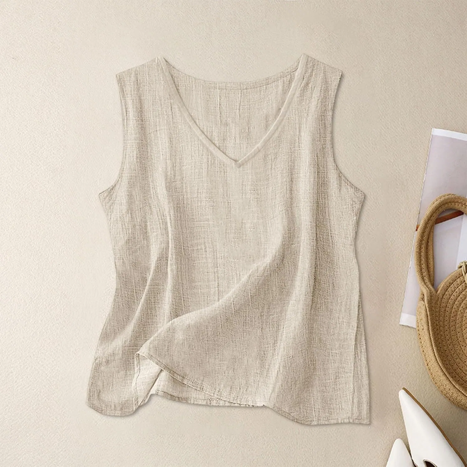 Женский топ Cotton Linen Beige-02 — фото 2