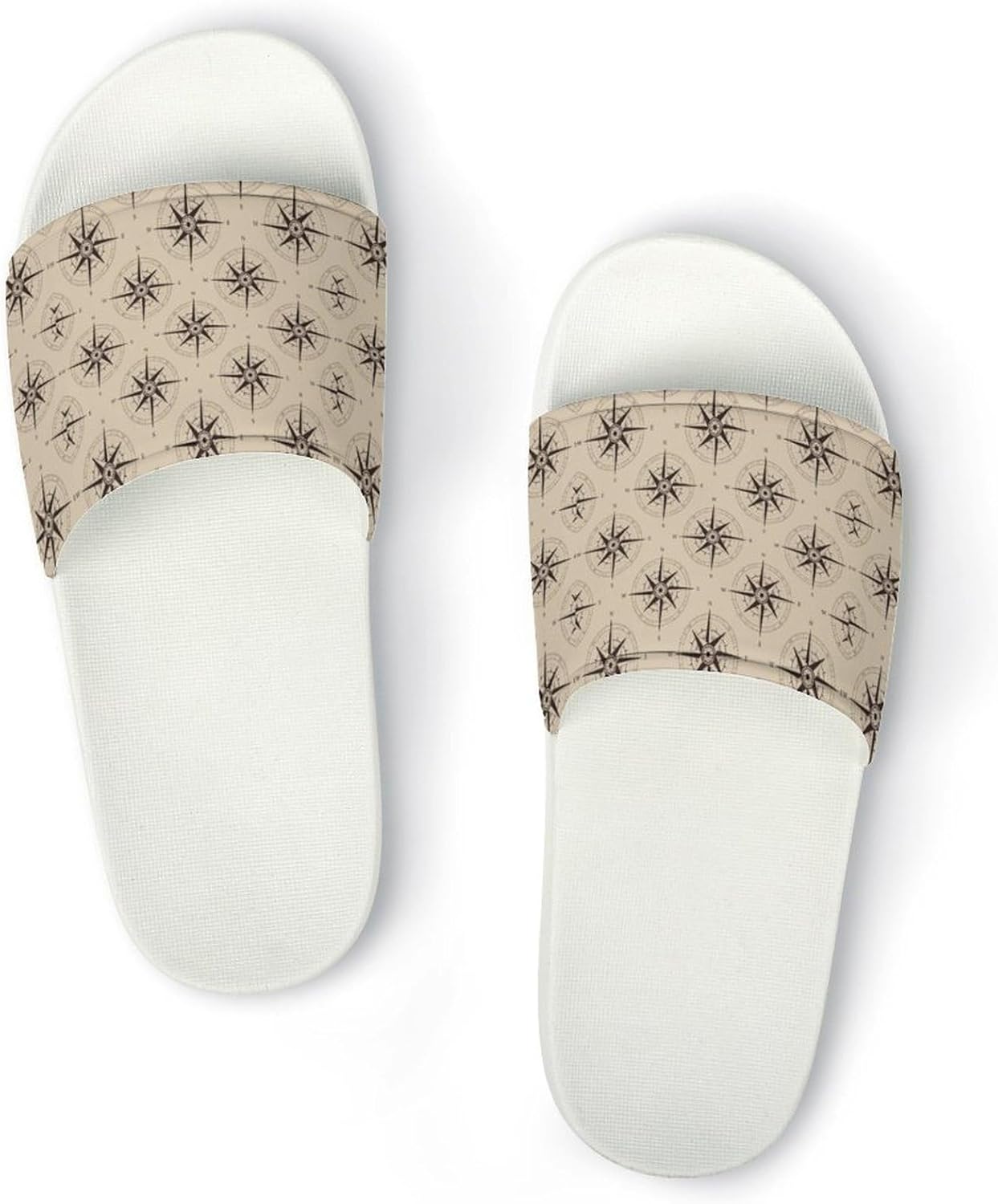 

Унисекс сандалии слайд Navigation Compass - с принтом - Можно носить дома и на улице Generic, белый