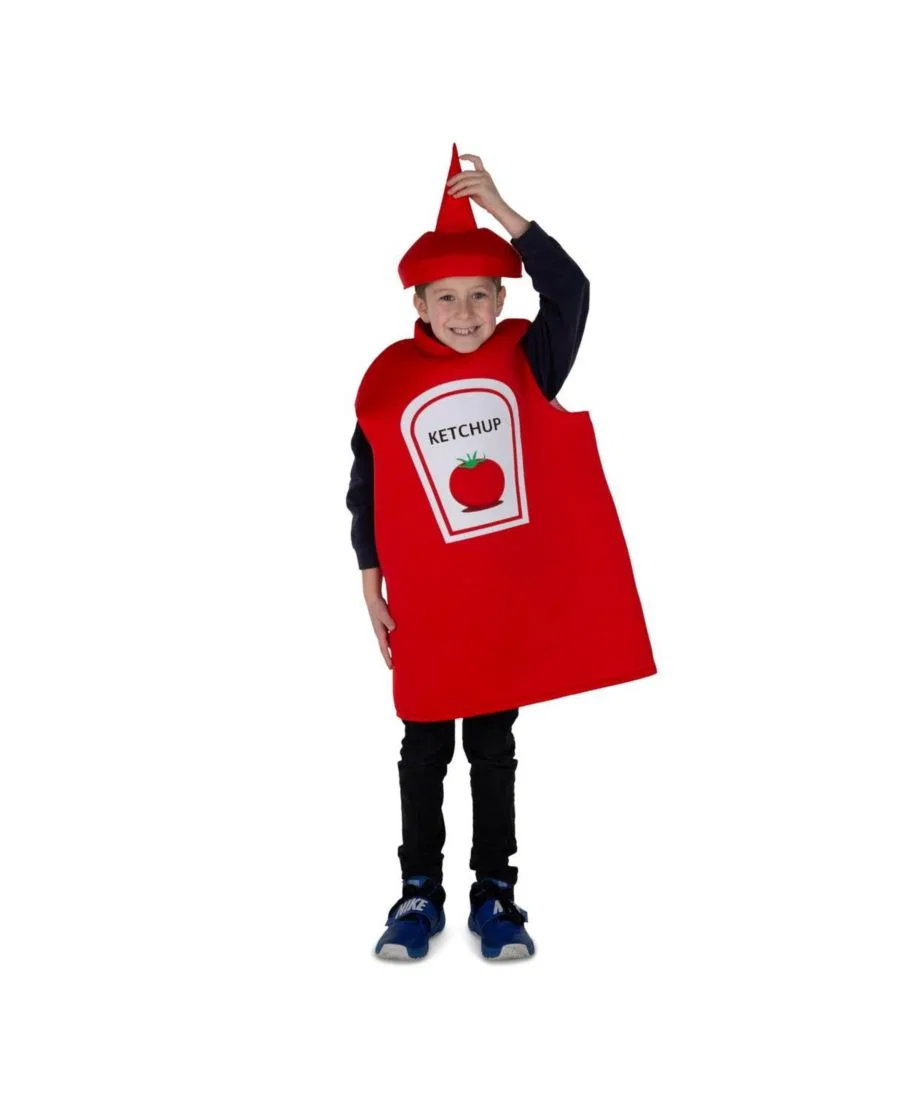 Детский костюм-туника и шляпа в виде бутылки кетчупа Dress Up America, красный