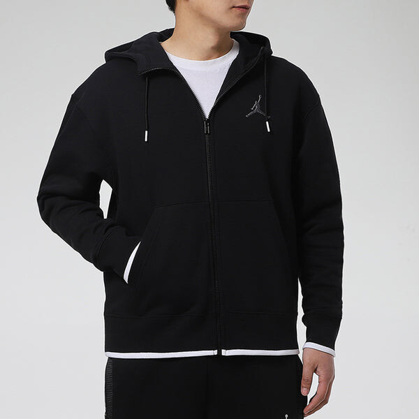 Куртка Air Jordan MENS Logo Print Fleeced Sports Hooded Jacket Black, черный — фото 4