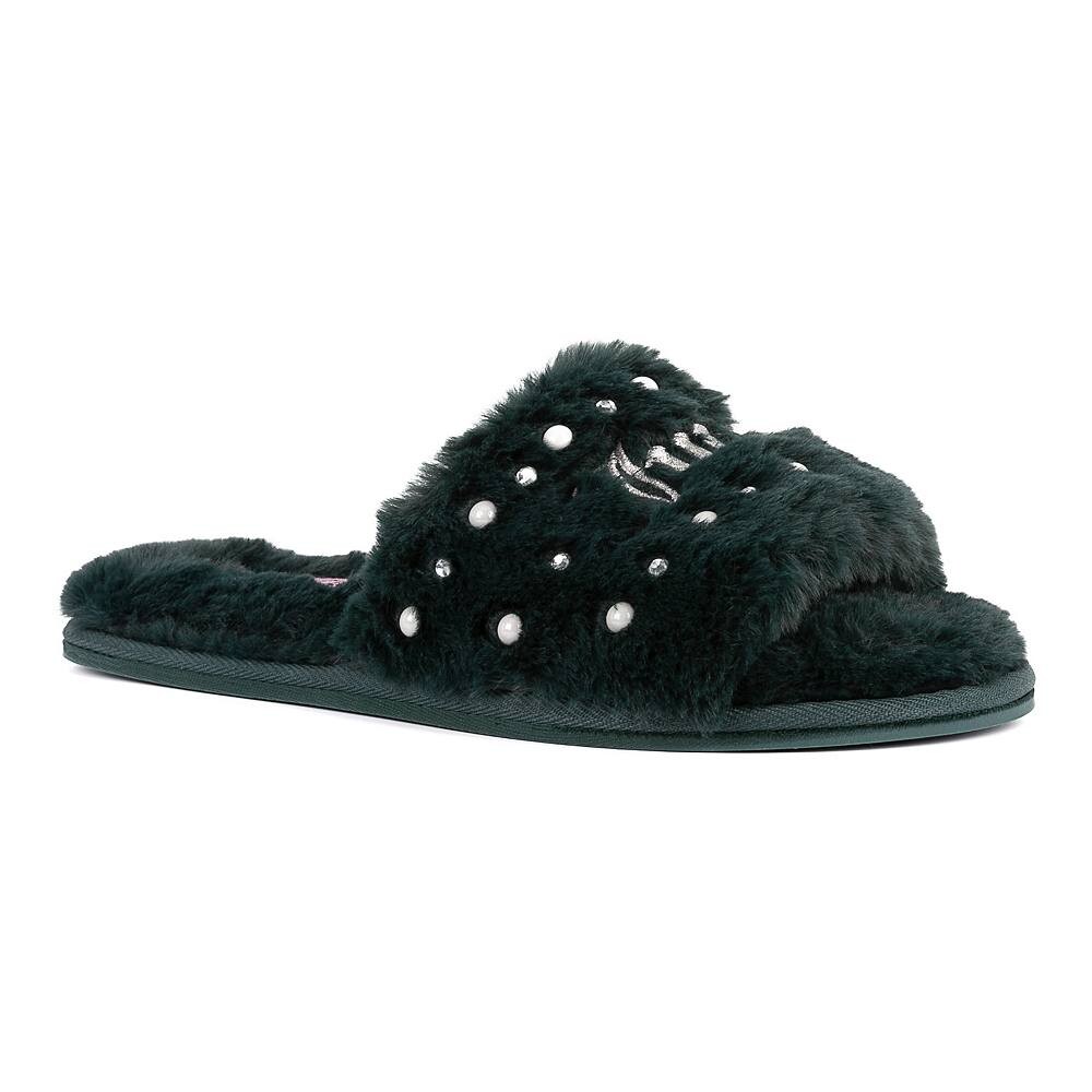 

Женские тапочки с открытым носком Juicy Couture Gyanna 2, цвет Emerald Green