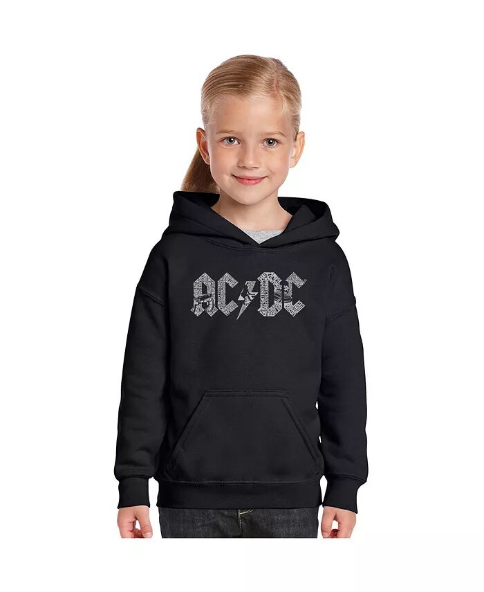 

Толстовка с капюшоном Word Art для девочек - ACDC LA Pop Art, черный