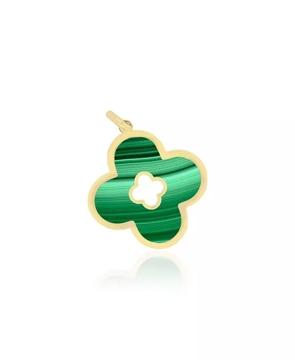 

Подвеска-Клевер из малахита, золото 14 карат The Lovery, malachite
