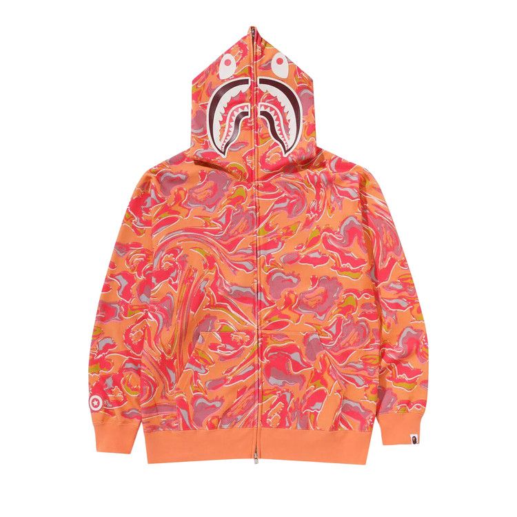 

Худи BAPE Marbling Camo Shark Relaxed Fit Full Zip Hoodie, Orange