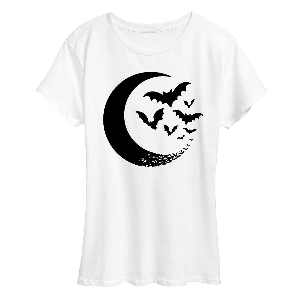 

Женская футболка Crescent Moon Bats Halloween Licensed Character, белый