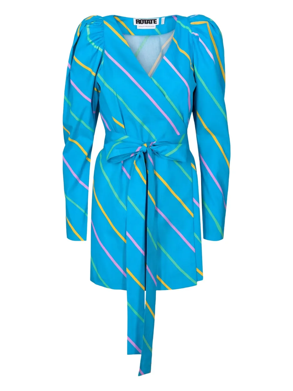 

Полосатое платье с объемными рукавами ROTATE BIRGER CHRISTENSEN, синий