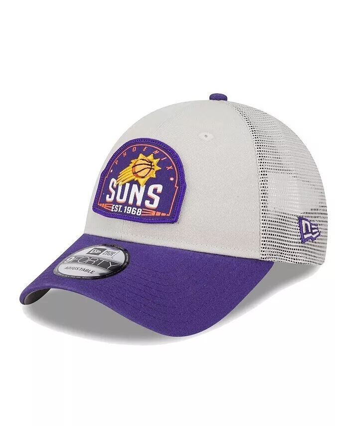 

Мужская регулируемая кепка цвета хаки/фиолетового цвета Phoenix Suns Throwback Trucker 9Forty New Era, коричневый