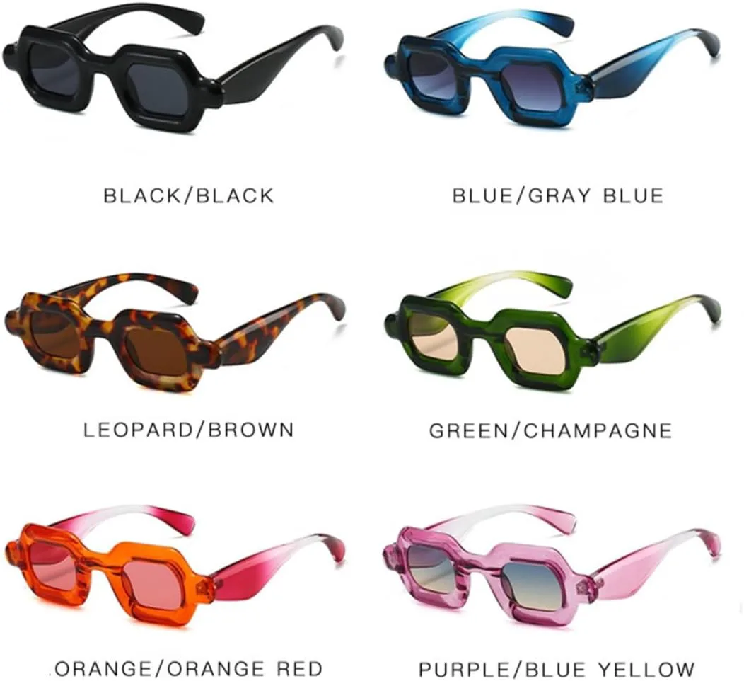 

Солнцезащитные очки для мужчин и женщин - защита UV400 - градиентная оправа в стиле панк для занятий спортом на открытом воздухе и вождения DSVIGF, Black