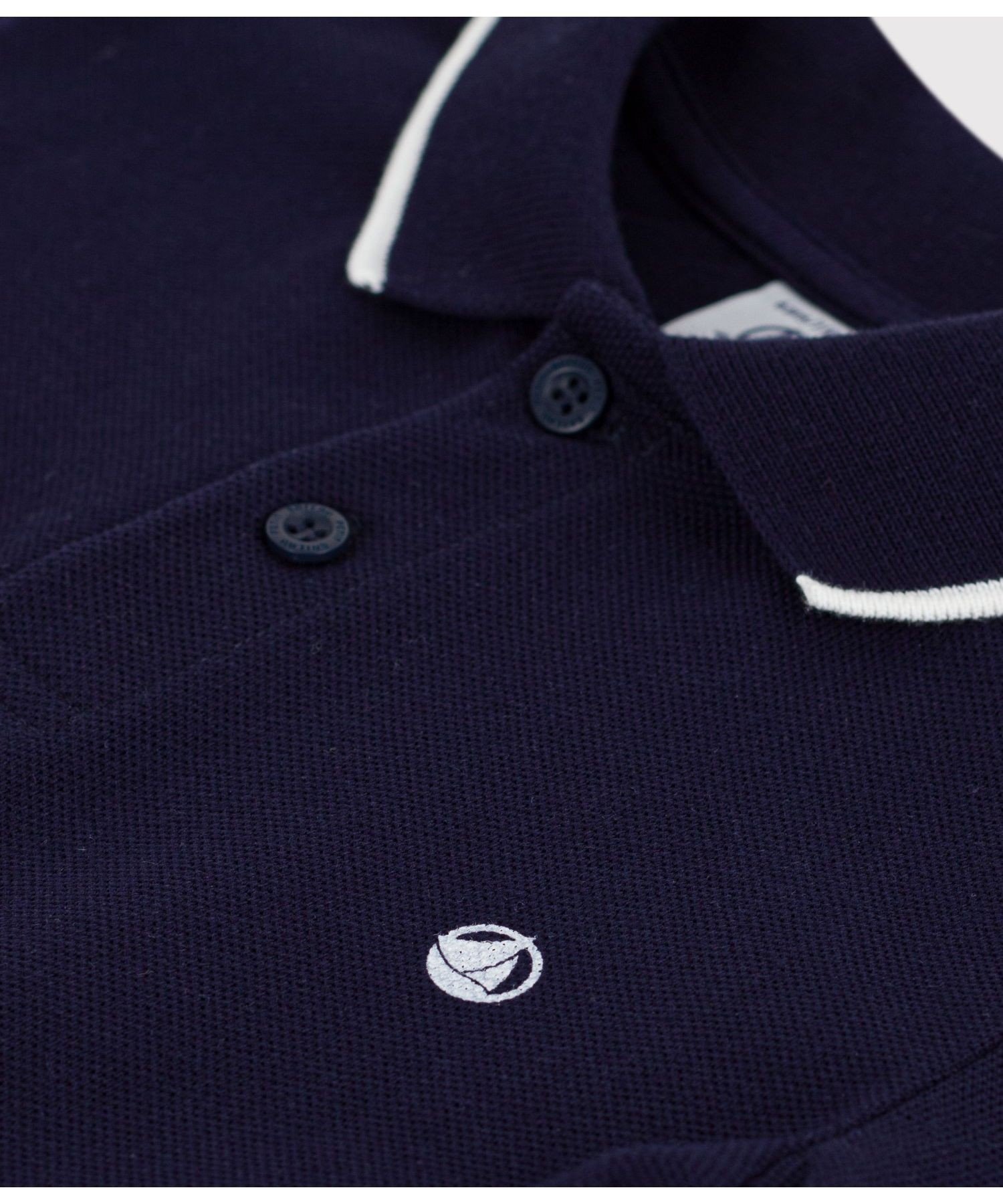Рубашка-поло с короткими рукавами из трикотажа пике PETIT BATEAU, Blue — фото 3