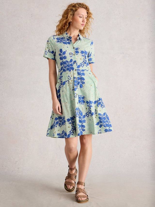 

Платье-рубашка Ria с абстрактным цветочным принтом White Stuff, Blue/Multi