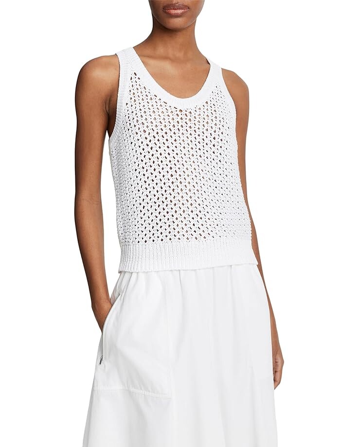 

Свитер Vince Mesh Stitch Tank, цвет Optic White