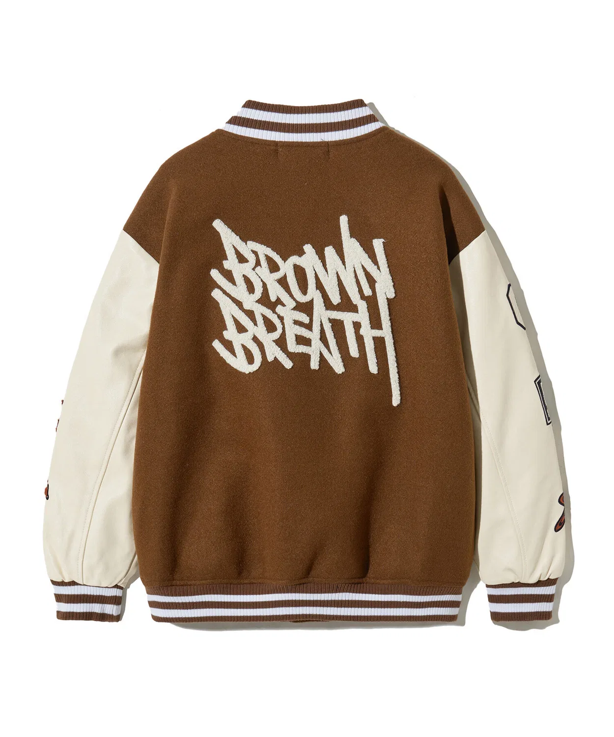 Детская коричневая университетская куртка с нашивками от Brownbreath Kids — фото 3