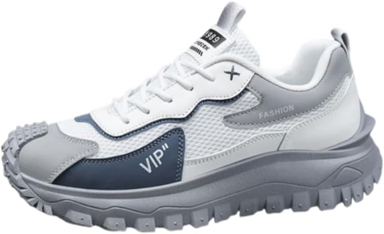 

Мужские кроссовки для бега - дышащий верх из сетки, мягкая комфортная подкладка, легкая и прочная подошва - современный дизайн для активного образа жизни Hoalox, белый/серый