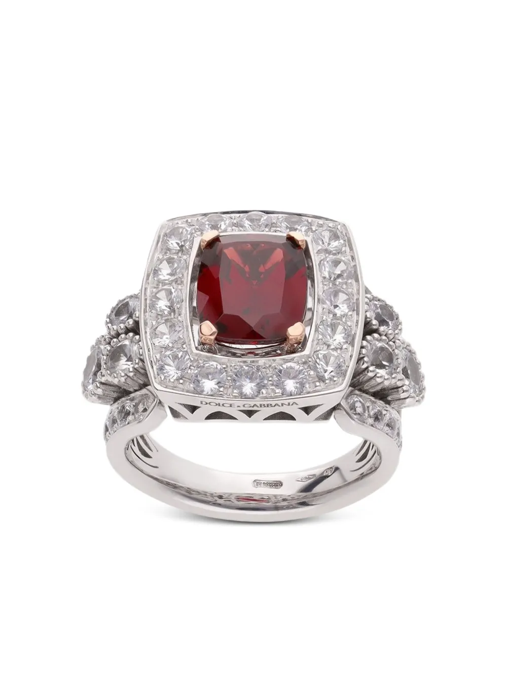 

Золотое кольцо Eleganza с гранатом и сапфирами Dolce & Gabbana