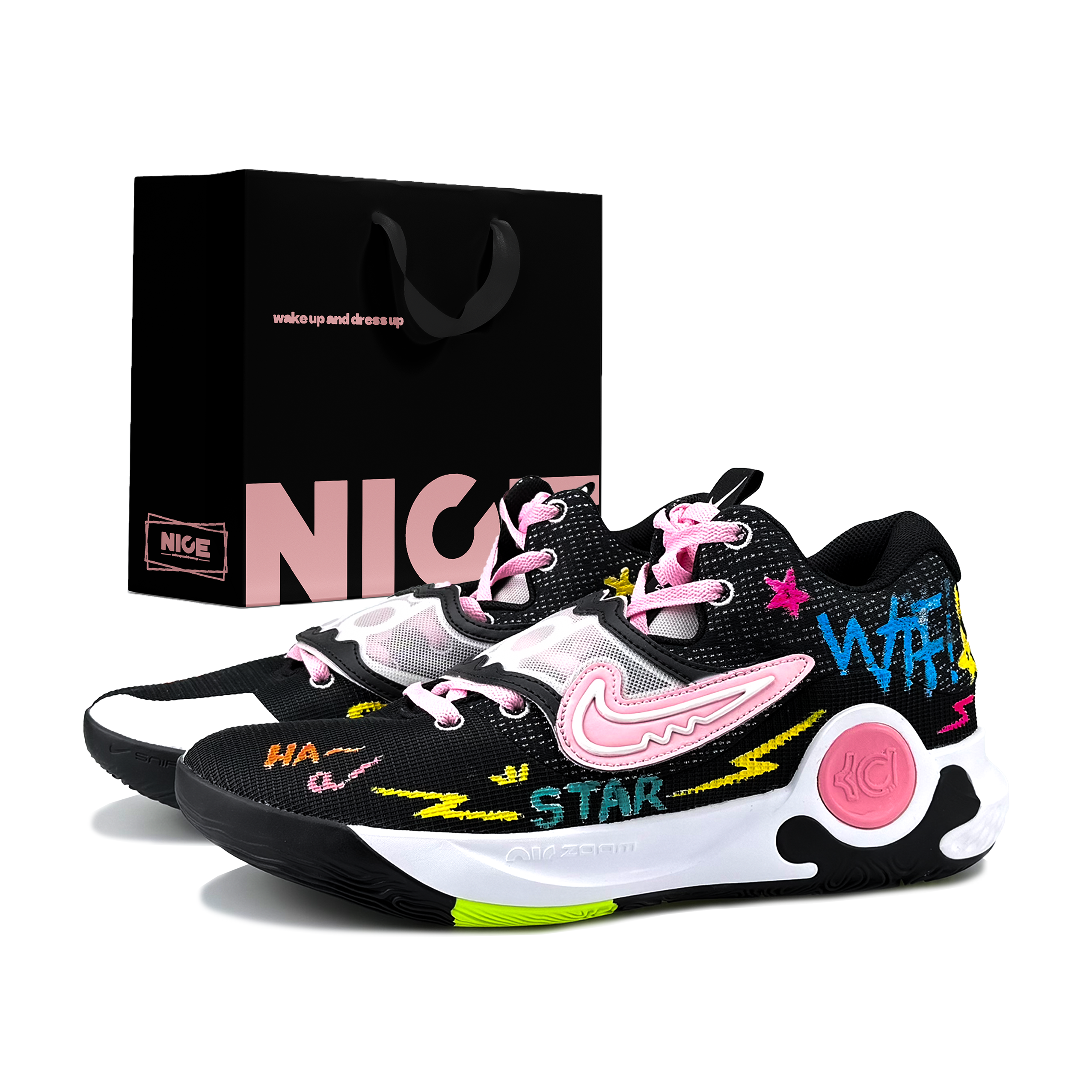 

Nike Баскетбольные кроссовки KD Trey 5 X с низким верхом, устойчивые к истиранию и скольжению, мужские, черные