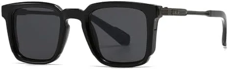 

Солнцезащитные очки 2027 года для женщин в стиле ретро с заклепками, для мужчин с градиентным затемнением, защита от УФ-излучения UV400 MTZJH, Black Gun Grey