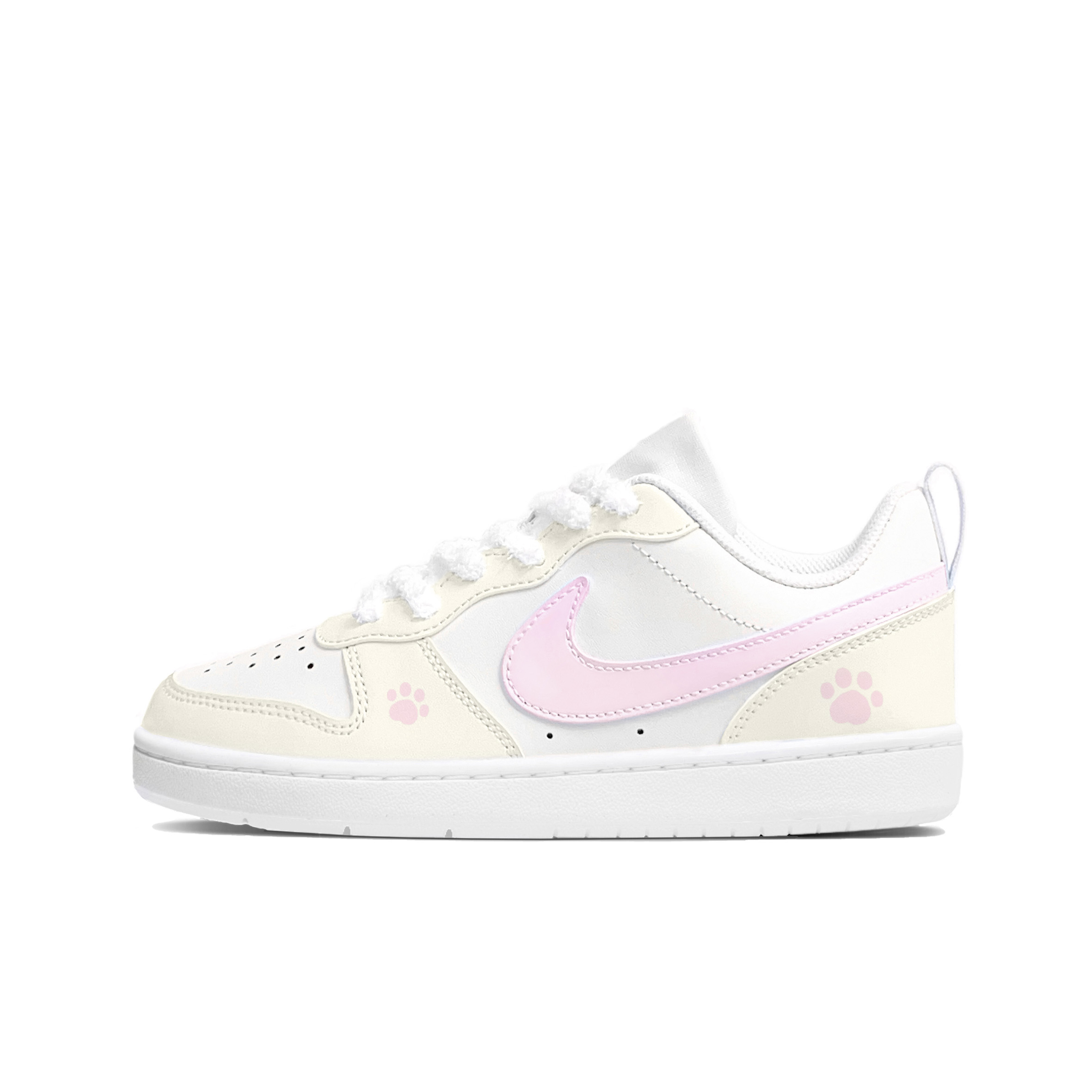 Nike Детские кроссовки для скейтбординга Court Borough Pink Bubbles с нескользящей подошвой для подростков — фото 3